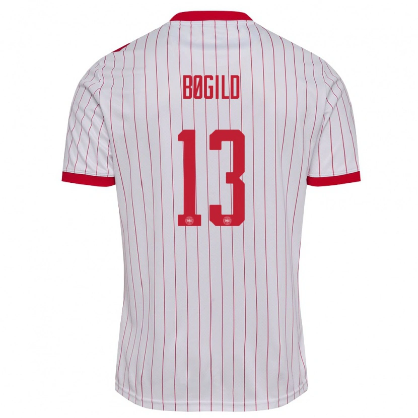 DanxenメンズデンマークKristian Bøgild#13白 赤アウェイシャツ26-28ジャージーユニフォーム