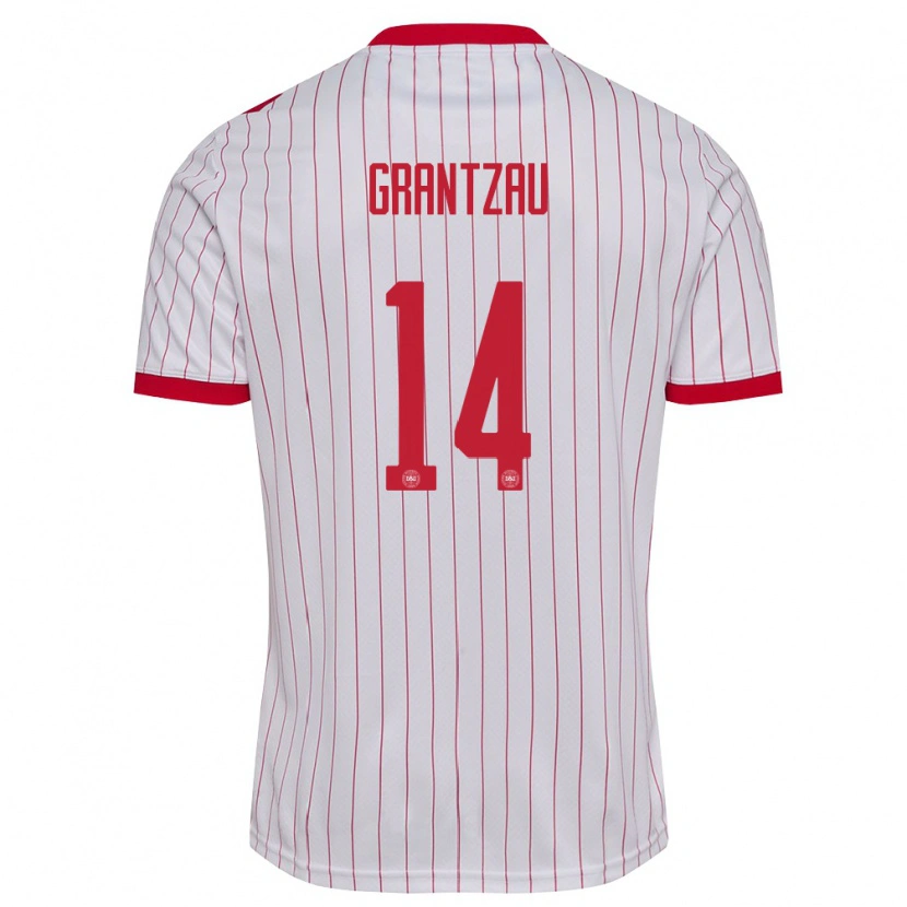 DanxenメンズデンマークZander Grantzau#14白 赤アウェイシャツ26-28ジャージーユニフォーム