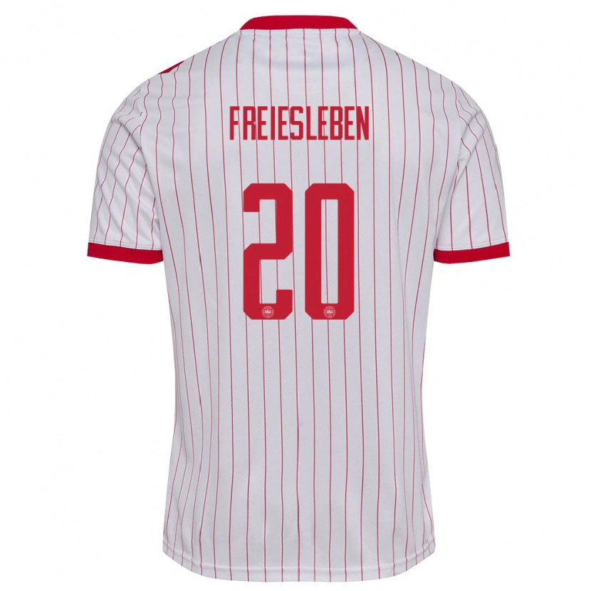 DanxenメンズデンマークTristan Freiesleben#20白 赤アウェイシャツ26-28ジャージーユニフォーム