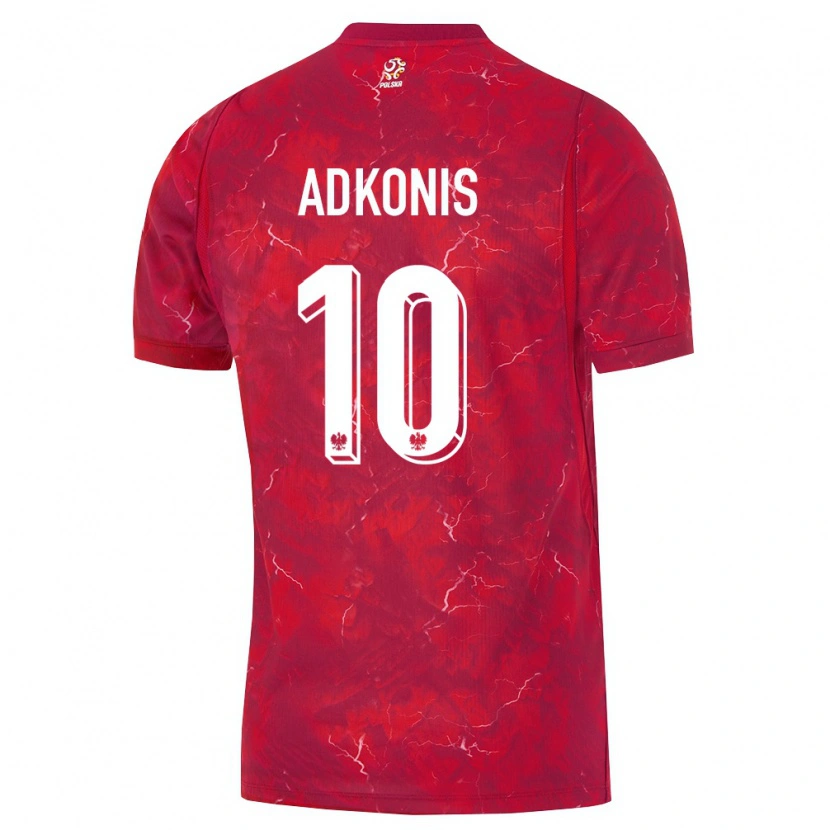 DanxenメンズポーランドJakub Adkonis#10赤 白アウェイシャツ26-28ジャージーユニフォーム