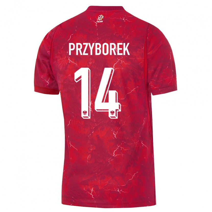 Danxenメンズポーランドアドリャン・プシボレク#14赤 白アウェイシャツ26-28ジャージーユニフォーム