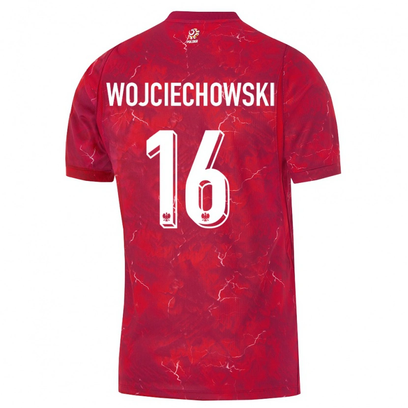 DanxenメンズポーランドOliwier Wojciechowski#16赤 白アウェイシャツ26-28ジャージーユニフォーム