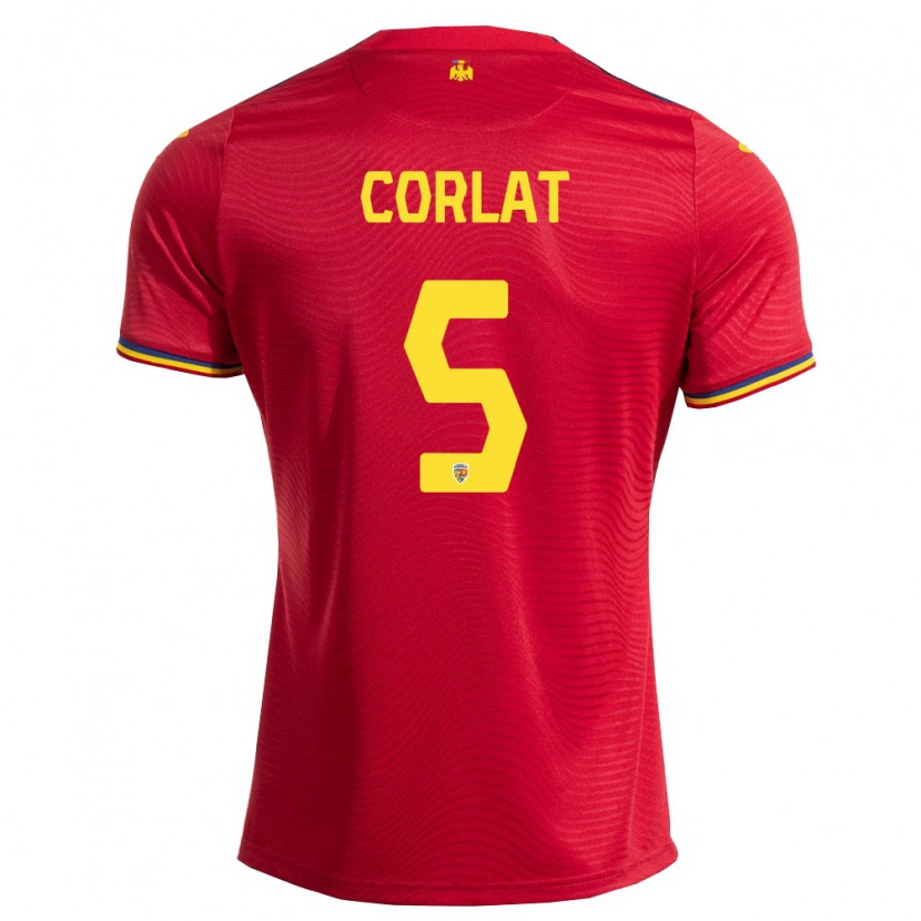 DanxenメンズルーマニアEdu Corlat#5赤 紺 黄アウェイシャツ26-28ジャージーユニフォーム