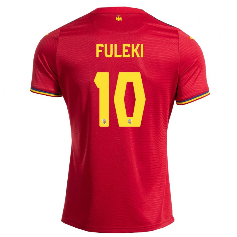 DanxenメンズルーマニアSamuel Fuleki#10赤 紺 黄アウェイシャツ26-28ジャージーユニフォーム