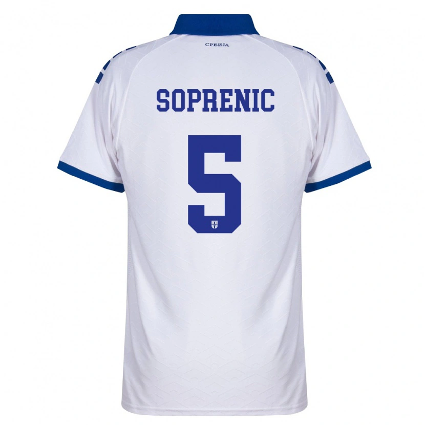 DanxenメンズセルビアMilos Soprenic#5紺 白 赤アウェイシャツ26-28ジャージーユニフォーム