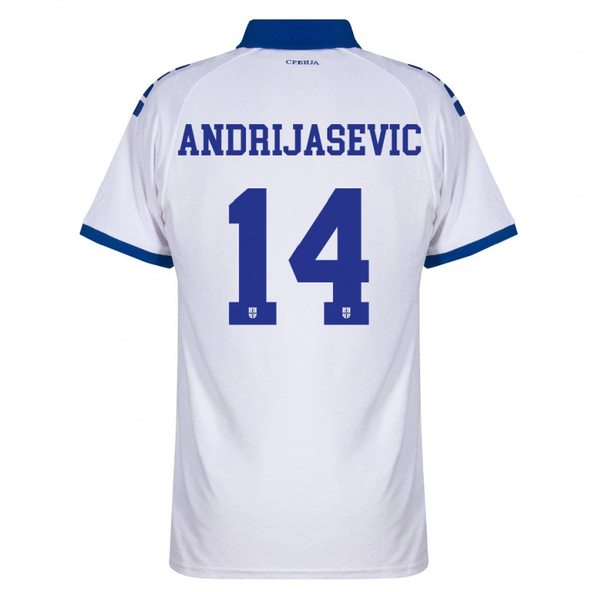 DanxenメンズセルビアLuka Andrijasevic#14紺 白 赤アウェイシャツ26-28ジャージーユニフォーム