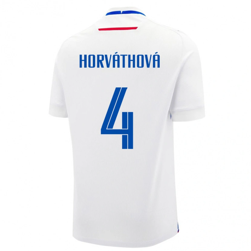 DanxenメンズスロバキアAndrea Horváthová#4白 青アウェイシャツ26-28ジャージーユニフォーム