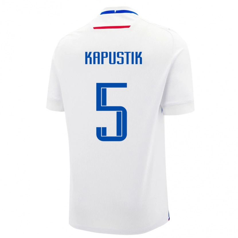DanxenメンズスロバキアKillian Kapustik#5白 青アウェイシャツ26-28ジャージーユニフォーム