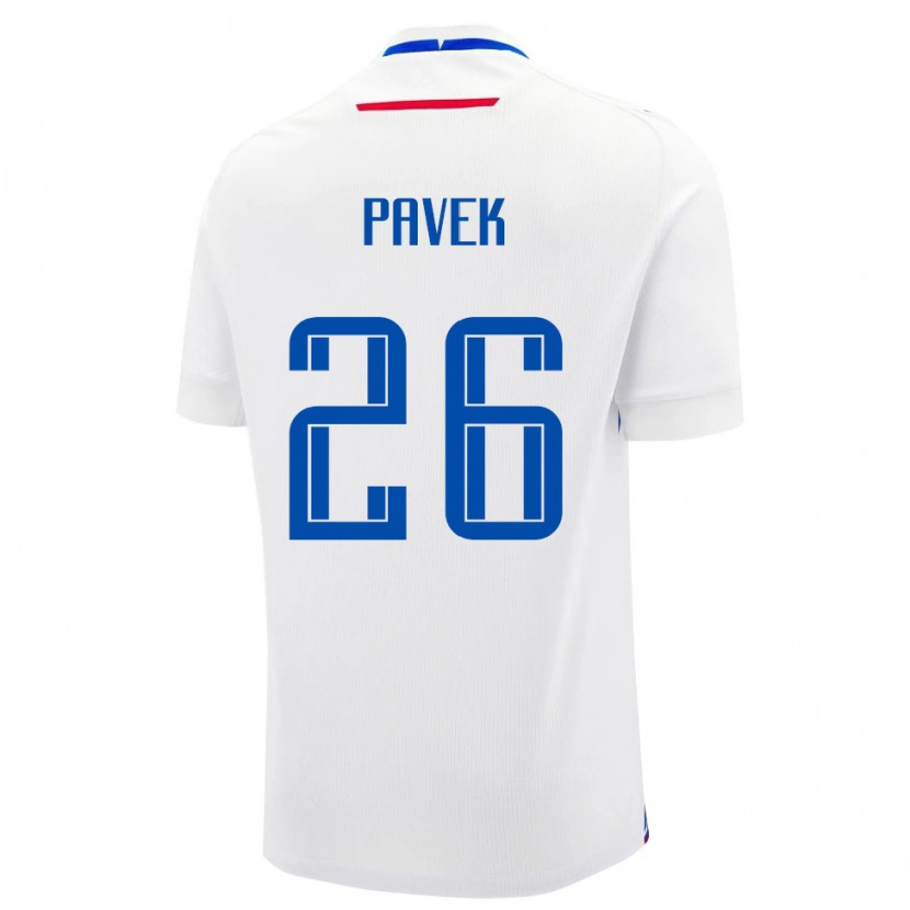 DanxenメンズスロバキアHugo Pavek#26白 青アウェイシャツ26-28ジャージーユニフォーム