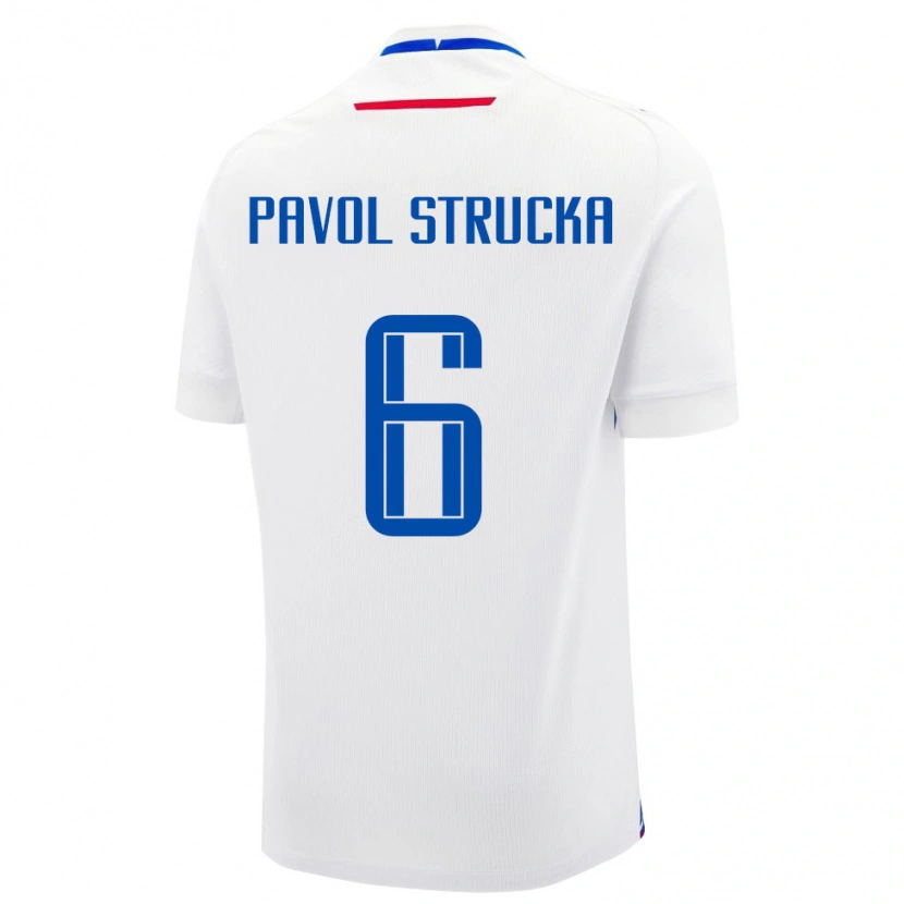 DanxenメンズスロバキアKristian Pavol Strucka#6白 青アウェイシャツ26-28ジャージーユニフォーム