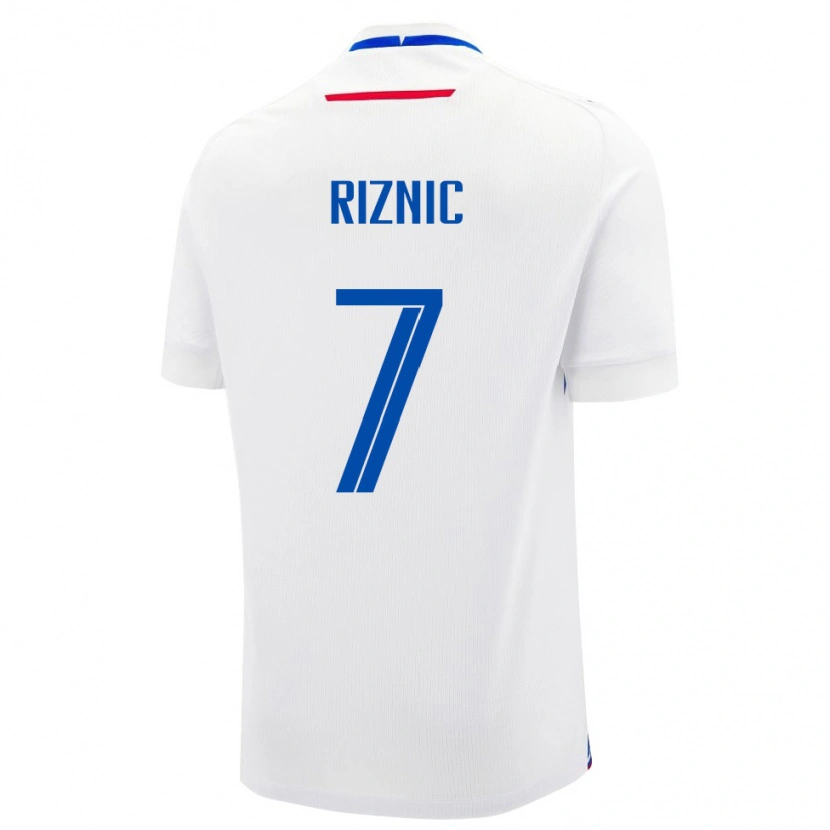 DanxenメンズスロバキアMatej Riznic#7白 青アウェイシャツ26-28ジャージーユニフォーム
