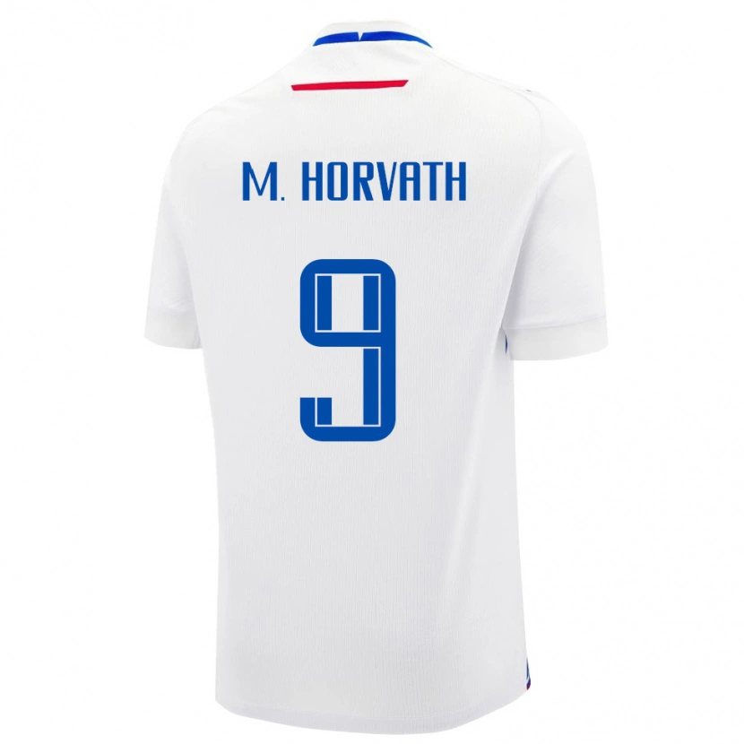 DanxenメンズスロバキアMark Alexander Horvath#9白 青アウェイシャツ26-28ジャージーユニフォーム