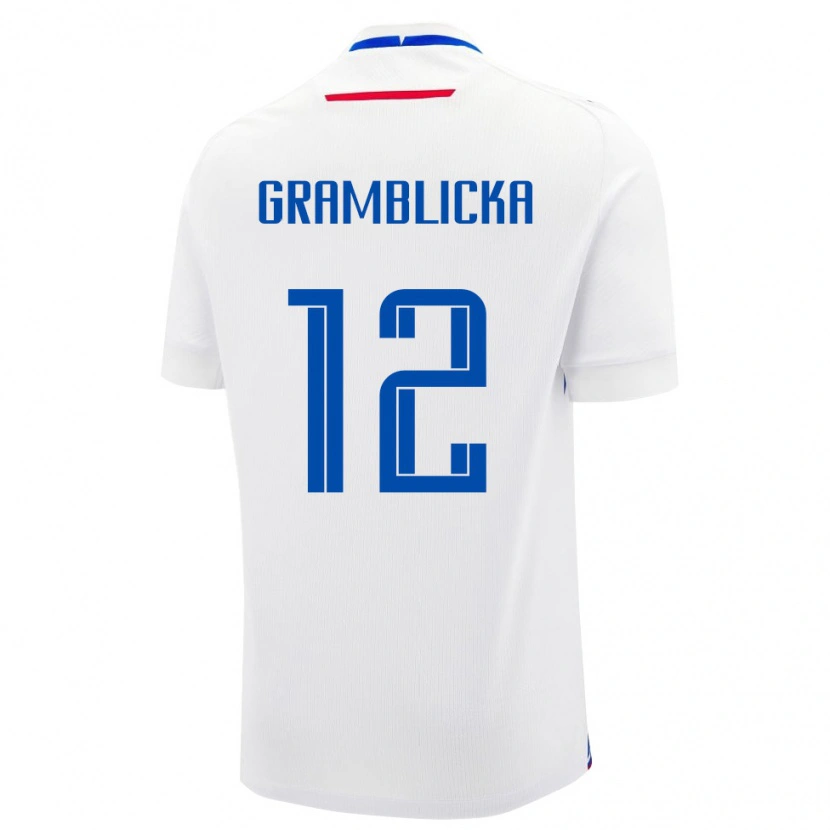 DanxenメンズスロバキアDaniel Gramblicka#12白 青アウェイシャツ26-28ジャージーユニフォーム
