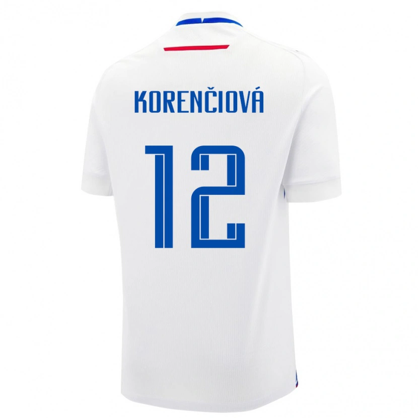 DanxenメンズスロバキアMária Korenčiová#12白 青アウェイシャツ26-28ジャージーユニフォーム