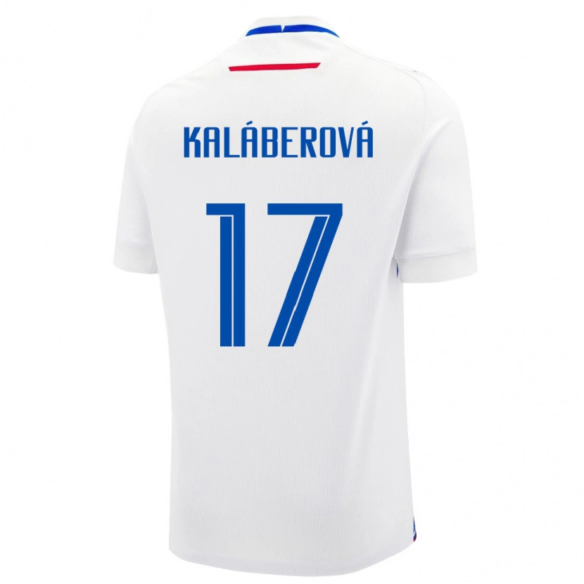 DanxenメンズスロバキアVictoria Kaláberová#17白 青アウェイシャツ26-28ジャージーユニフォーム