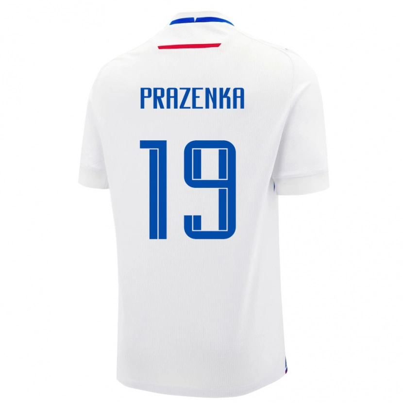 DanxenメンズスロバキアLubos Prazenka#19白 青アウェイシャツ26-28ジャージーユニフォーム