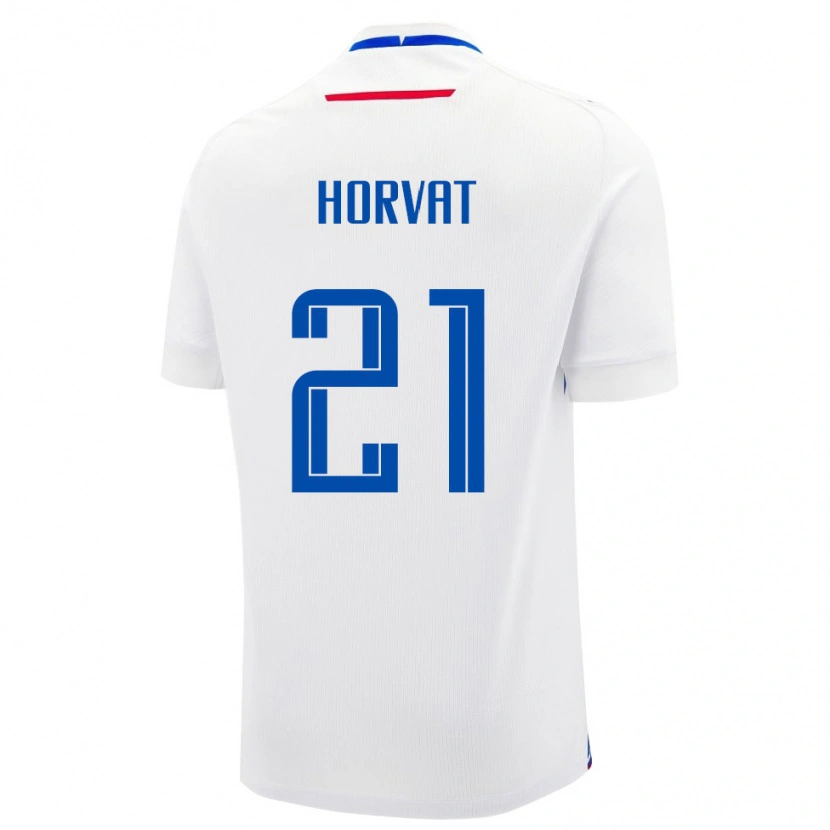DanxenメンズスロバキアAdam Horvat#21白 青アウェイシャツ26-28ジャージーユニフォーム