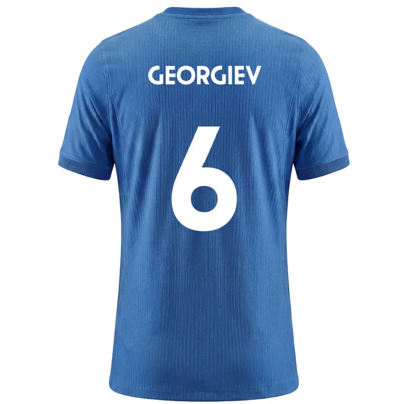 DanxenメンズスロベニアLuka Georgiev#6青 白アウェイシャツ26-28ジャージーユニフォーム