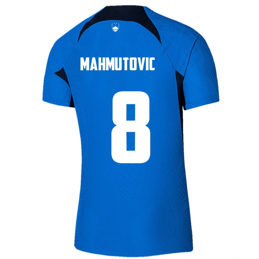 DanxenメンズスロベニアMalik Mahmutovic#8青 白アウェイシャツ26-28ジャージーユニフォーム