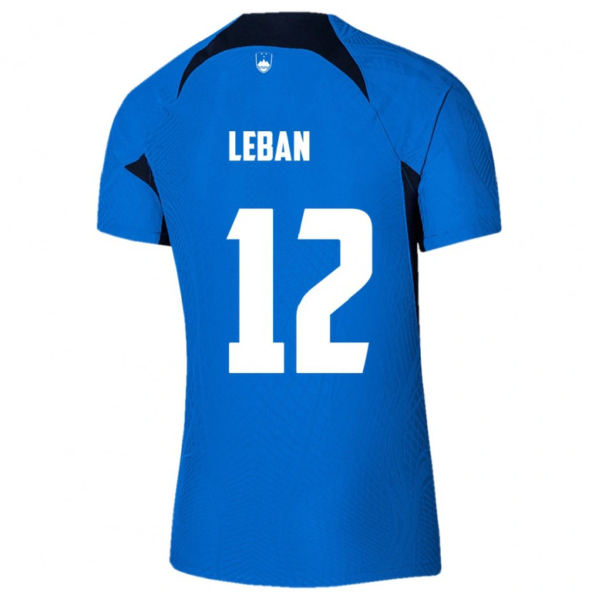 DanxenメンズスロベニアZan-Luk Leban#12青 白アウェイシャツ26-28ジャージーユニフォーム