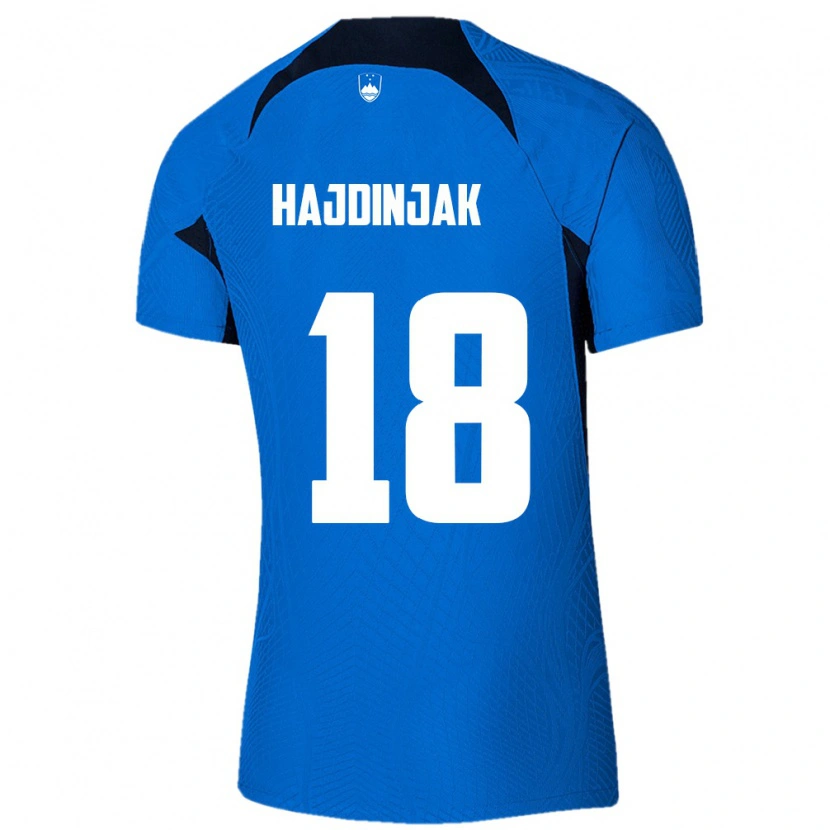 DanxenメンズスロベニアHugo Hajdinjak#18青 白アウェイシャツ26-28ジャージーユニフォーム