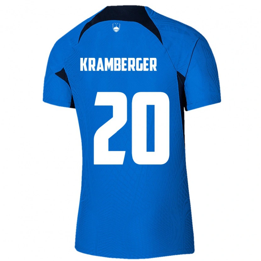 DanxenメンズスロベニアEnej Kramberger#20青 白アウェイシャツ26-28ジャージーユニフォーム