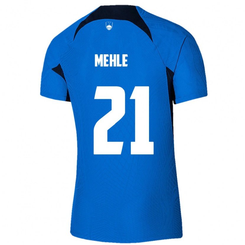 DanxenメンズスロベニアMatej Mehle#21青 白アウェイシャツ26-28ジャージーユニフォーム