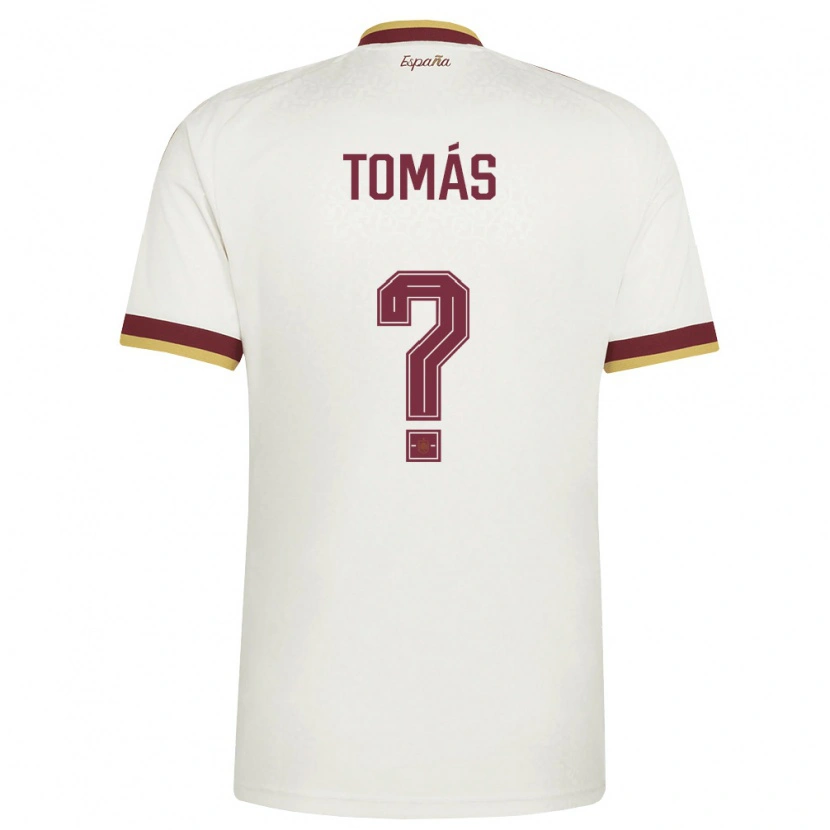 DanxenメンズスペインRoberto Tomás#0オフホワイト バーガンディアウェイシャツ26-28ジャージーユニフォーム