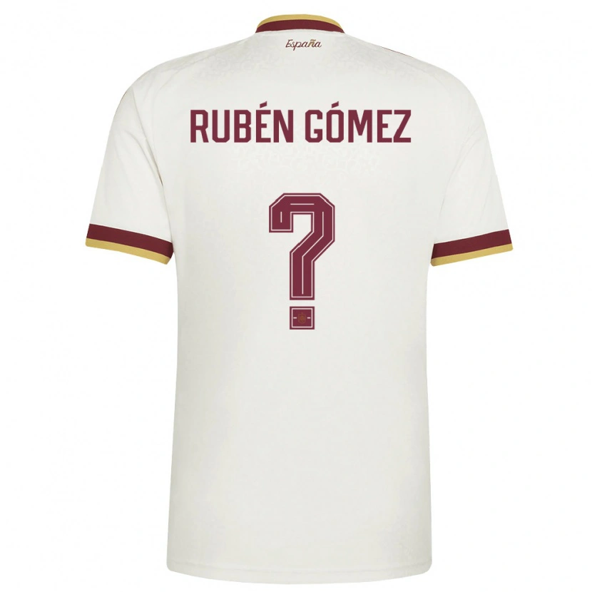 DanxenメンズスペインRubén Gómez#0オフホワイト バーガンディアウェイシャツ26-28ジャージーユニフォーム