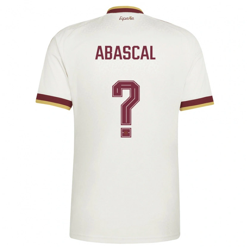 DanxenメンズスペインGorka Abascal#0オフホワイト バーガンディアウェイシャツ26-28ジャージーユニフォーム