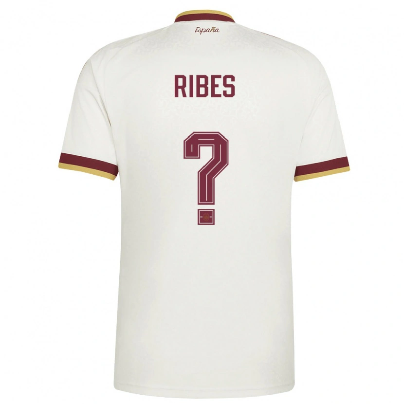 DanxenメンズスペインArnau Ribes#0オフホワイト バーガンディアウェイシャツ26-28ジャージーユニフォーム
