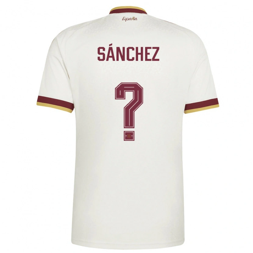 DanxenメンズスペインJulen Sánchez#0オフホワイト バーガンディアウェイシャツ26-28ジャージーユニフォーム