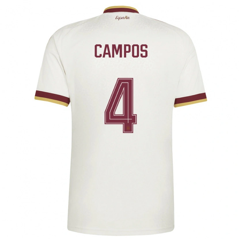 DanxenメンズスペインAlex Campos#4オフホワイト バーガンディアウェイシャツ26-28ジャージーユニフォーム