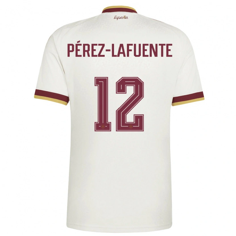 DanxenメンズスペインJorge Pérez-Lafuente#12オフホワイト バーガンディアウェイシャツ26-28ジャージーユニフォーム