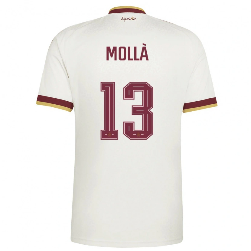 DanxenメンズスペインPablo Mollà#13オフホワイト バーガンディアウェイシャツ26-28ジャージーユニフォーム