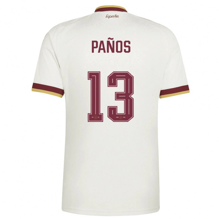 Danxenメンズスペインサンドラ・パノス#13オフホワイト バーガンディアウェイシャツ26-28ジャージーユニフォーム