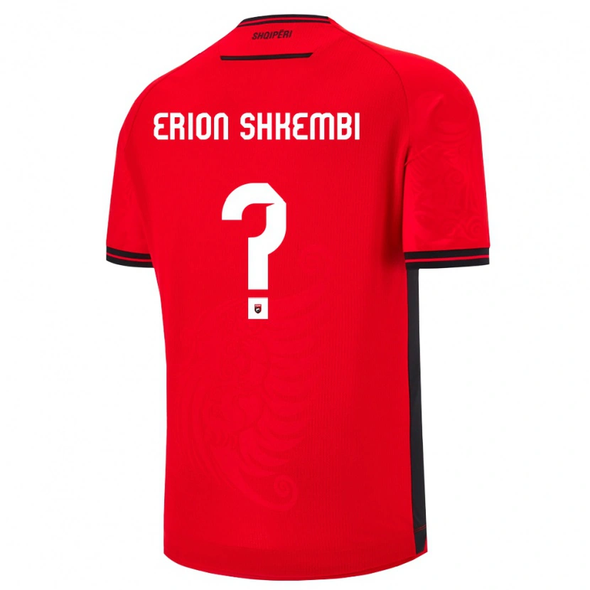 DanxenレディースアルバニアErion Shkembi#0赤 黒ホームシャツ26-28ジャージーユニフォーム
