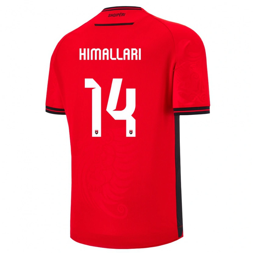 DanxenレディースアルバニアElson Himallari#14赤 黒ホームシャツ26-28ジャージーユニフォーム