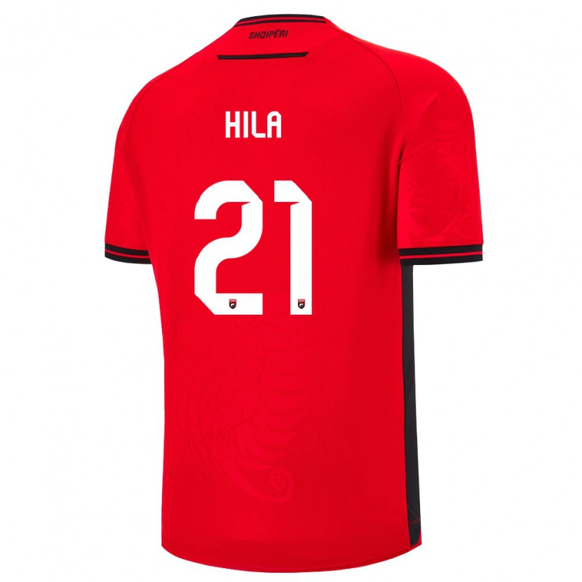 DanxenレディースアルバニアAlma Hila#21赤 黒ホームシャツ26-28ジャージーユニフォーム