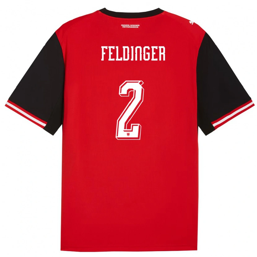 DanxenレディースオーストリアRafael Feldinger#2黒 白ホームシャツ26-28ジャージーユニフォーム