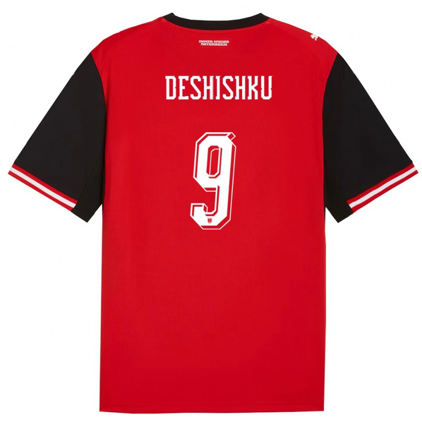 DanxenレディースオーストリアHasan Deshishku#9黒 白ホームシャツ26-28ジャージーユニフォーム