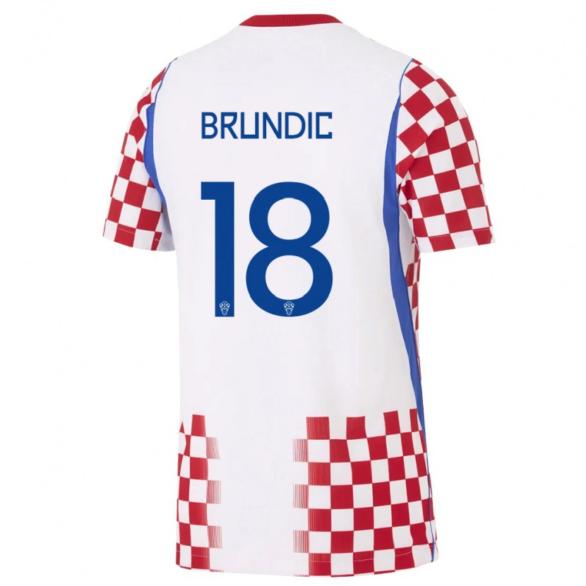 DanxenレディースクロアチアJosip Brundic#18白 赤 青ホームシャツ26-28ジャージーユニフォーム