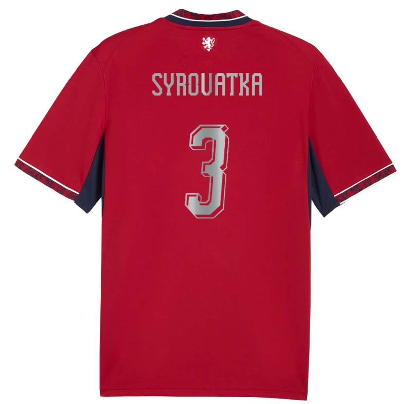 DanxenレディースチェコMatyas Syrovatka#3赤 白 紺ホームシャツ26-28ジャージーユニフォーム