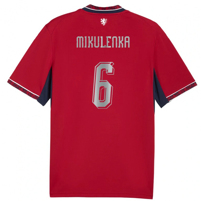 DanxenレディースチェコMatej Mikulenka#6赤 白 紺ホームシャツ26-28ジャージーユニフォーム