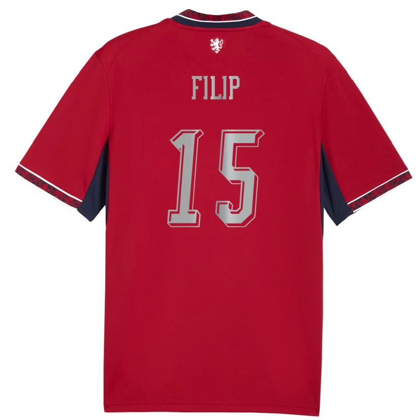 DanxenレディースチェコPetr Filip#15赤 白 紺ホームシャツ26-28ジャージーユニフォーム