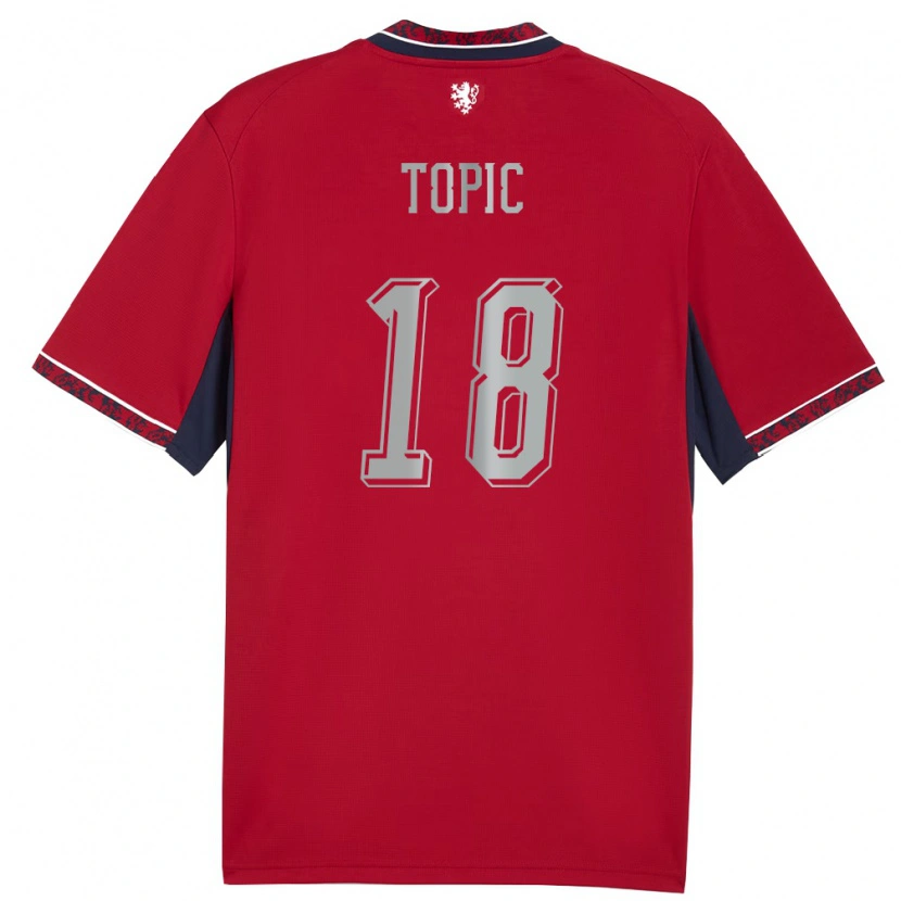DanxenレディースチェコJonas Topic#18赤 白 紺ホームシャツ26-28ジャージーユニフォーム