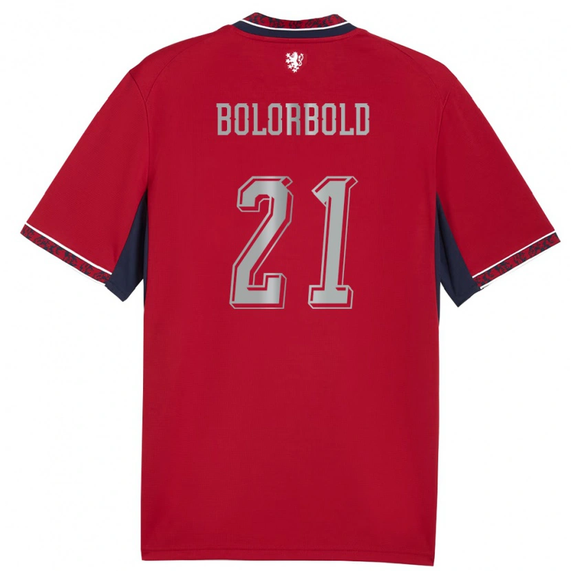 DanxenレディースチェコChinguun Bolorbold#21赤 白 紺ホームシャツ26-28ジャージーユニフォーム