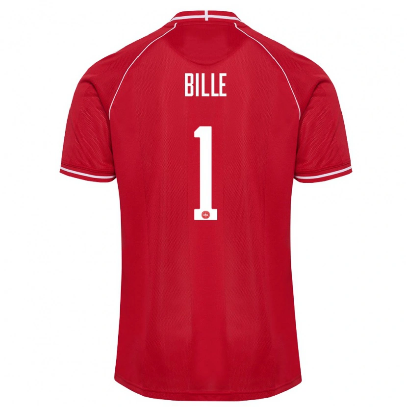 DanxenレディースデンマークVillads Bille#1赤 白ホームシャツ26-28ジャージーユニフォーム