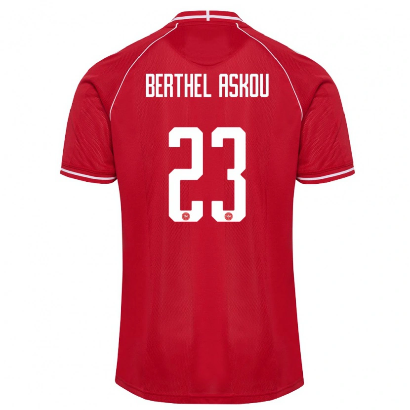 DanxenレディースデンマークJulius Berthel Askou#23赤 白ホームシャツ26-28ジャージーユニフォーム