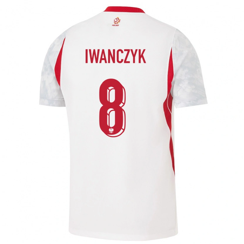 DanxenレディースポーランドAleksander Iwanczyk#8白 赤 灰ホームシャツ26-28ジャージーユニフォーム